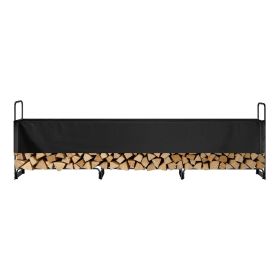 VEVOR Firewood Rack with Waterproof Cover, 150 x 14 x 46 in Outdoor Firewood Holder, 660lb Weight Capacity, 1/2 Cord Log Holder, Half-Covered