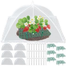 6 Sets Strawberry Supports with 24 Ground Nails Square Strawberry Growing Support Stakes Reusable Cloche Dome for Outdoor Garden Vegetable