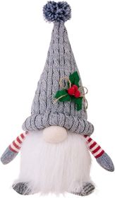 Christmas Gnomes Plush with Light, 11" Glowing Swedish Xmas Gnomes, Battery Operated Pre-lit Gnome (Color: Grey)