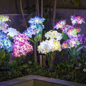 4 Pack Solar Garden Lights Realistic Hydrangea Garden Stake Lights, Solar Powered Flowers For Lawn Decoration, Backyard Decor (Quantity: 8pcs)