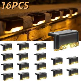 8/16/32 solar outdoor deck lights, garden lights, atmosphere lights, LED walk lights, light source control, suitable for balconies, terraces (Color: Warm colour)